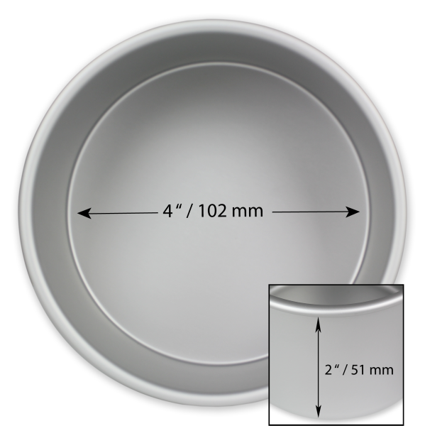 Round Cake Pan - 4in x 2in (10.16 x 5cm)